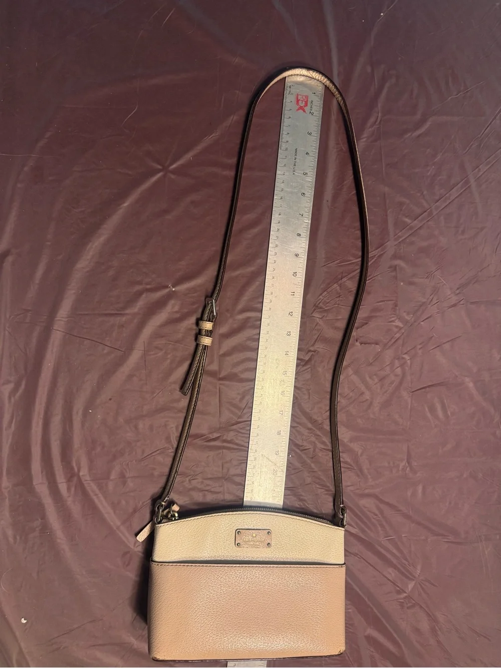 kate spade Grove Street Millie Pebble Leather Two-Tone Crossbody Bag Cream/Tan
